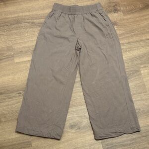 Madewell Drapeweave Carley Drapey Wide Leg Pant Brown Mocha Pull-on Elastic Sz S